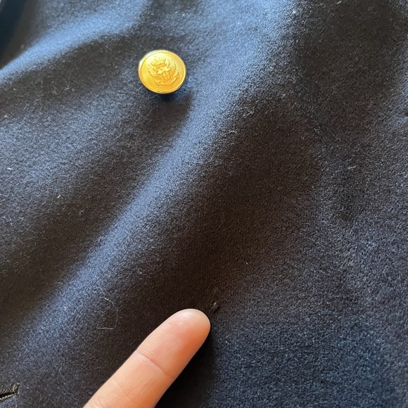 Stanley Blacker Double Breasted Blue Blazer 46R‎ Missing One Button - Picture 5 of 9